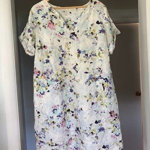 Linen Floral J. Jill Dress with pockets
